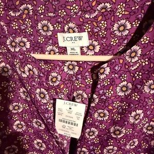 J. Crew Purple and White Floral Top